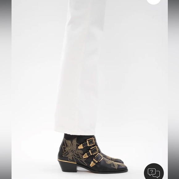 *AUTHENTIC* CHLOÉ - Susanna short boot - black gold - women’s 35.5 - Picture 3 of 15
